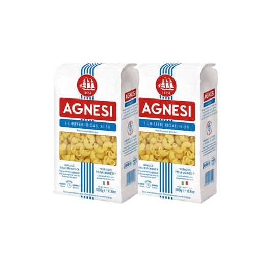 Agnesi Chifferi Rigati no 50 Pasta 500g (PACK OF 2)