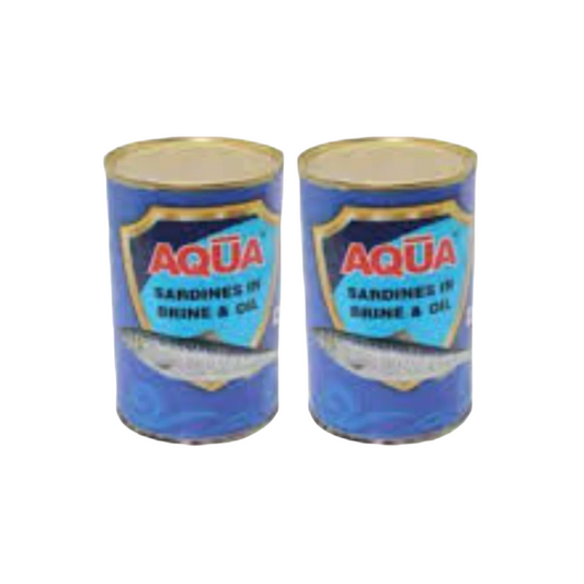 Aqua sardines in brine and oil 450g (Pack of 2)