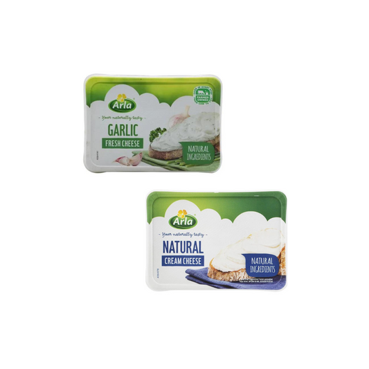 Arla Garlic Fresh Cream Cheese 150g + Arla Natural Cream Cheese 150g (Combo Pack)