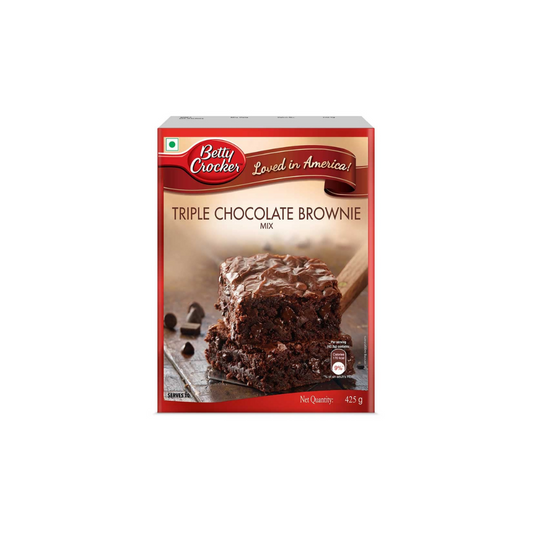 Betty Crocker Triple Chocolate Brownie Cake Mix, 425g (Imported)