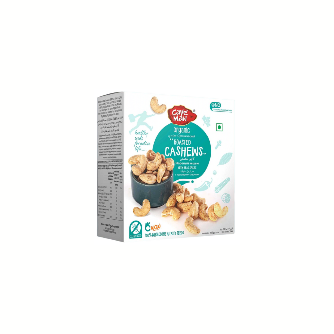 Caveman Organic Roasted Cashews 200g  