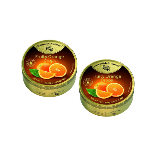 Cavendish & Harvey Fruity Orange drops 200g (Pack of 2)