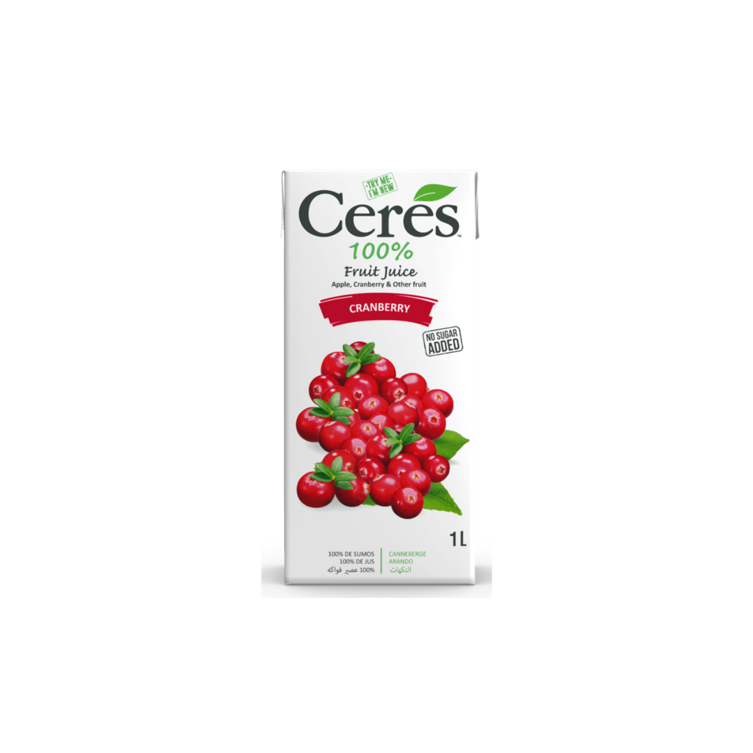 Ceres Cranberry Fruit Juice No Sugar Added 1000 ml