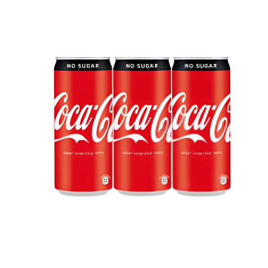 Coca Cola No Sugar Soft Drink Imported (330ml) (Pack of 3)