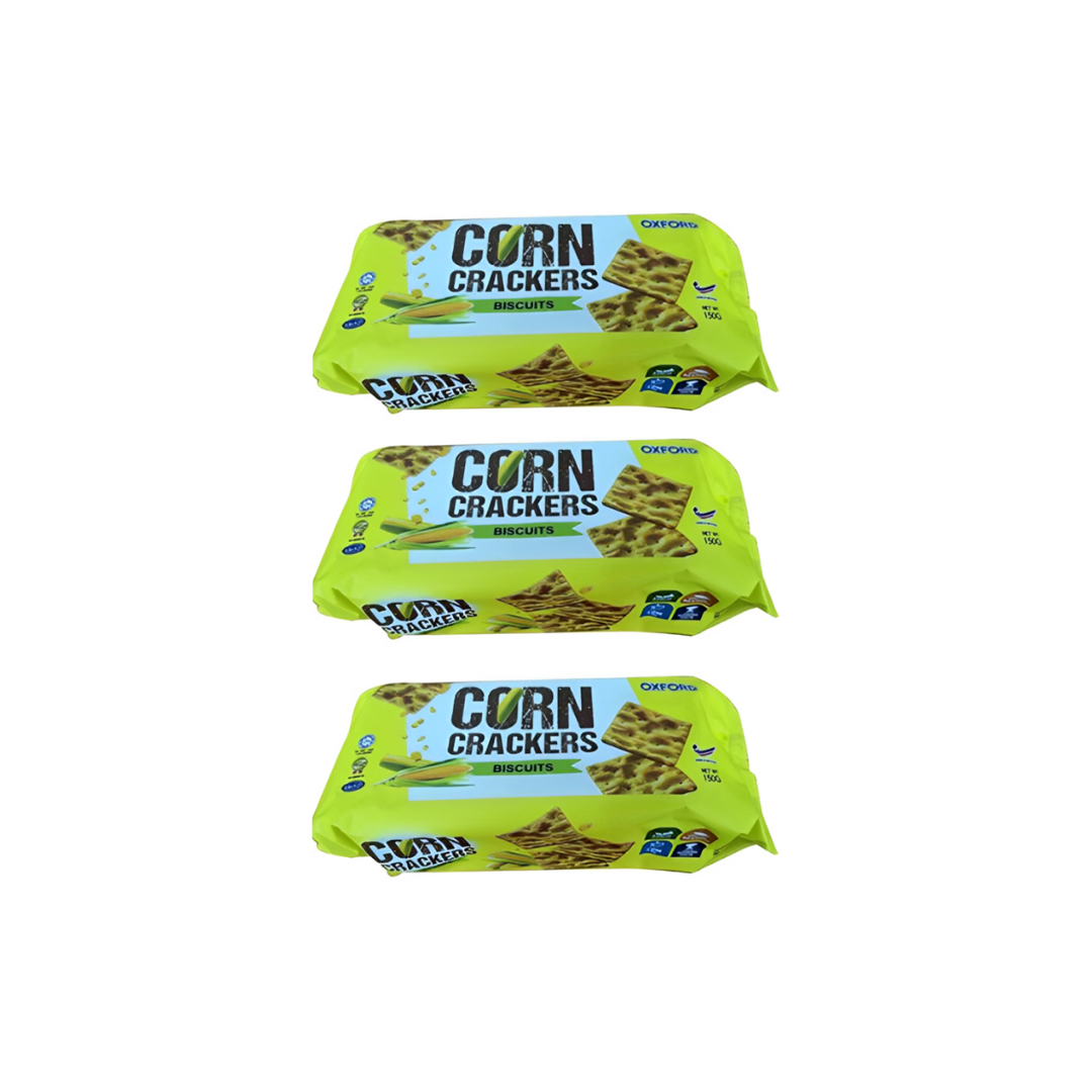 Corn Crackers Biscuits Oxford 150g (Pack of 3)