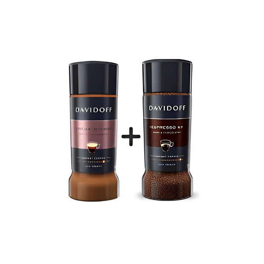 Davidoff Espresso 57 Intense Instant Ground Coffee Jar, 100g + Davidoff Crema Intense ,100g Instant Coffee (Combo Pack)