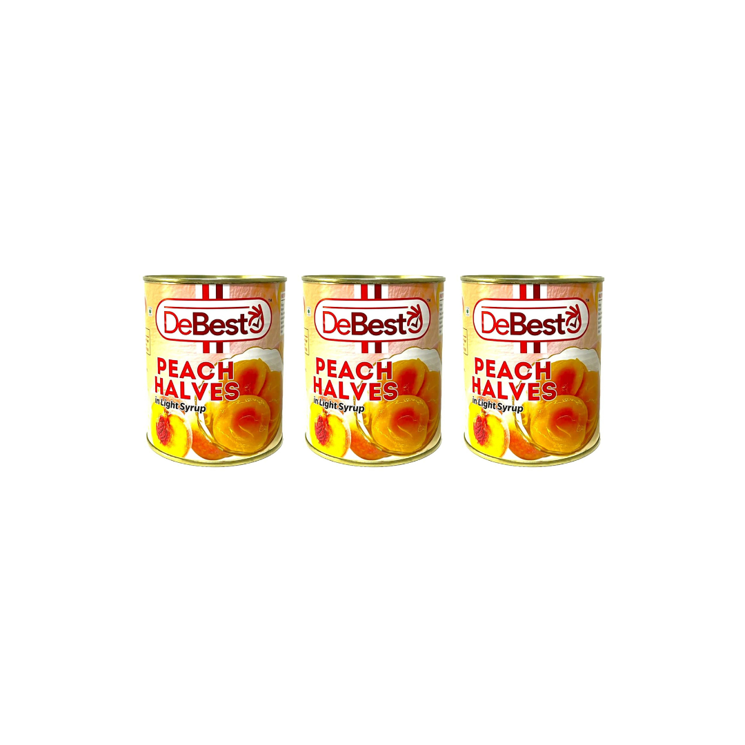 De Besto Imported Peach Halves 800g (Pack of 3)