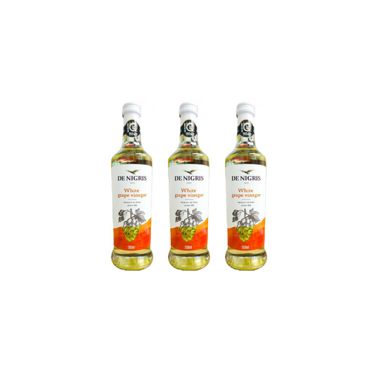 De Nigris Wine Vinegar White 500ml (Pack of 3)