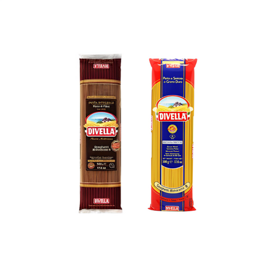 Divella Spaghetti Ristorante 8 Pasta 500g + Divella Whole Wheat Spaghetti Pasta 500g (Combo Pack)