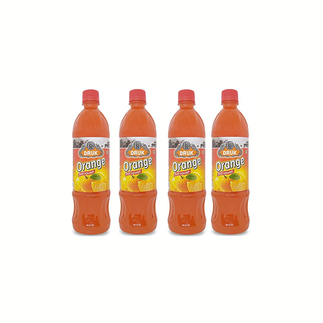 Druk Orange Fruit Squash 700 ml (Pack of 4)