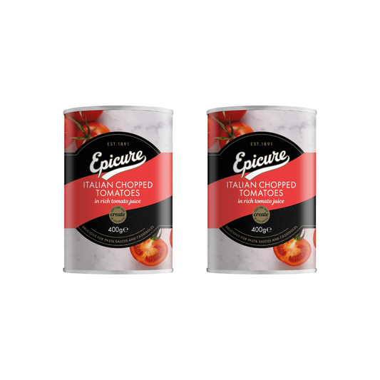 Epicure Italian Chopped Tomatoes In Rich Tomato Juice 400g (Pack of 2) 