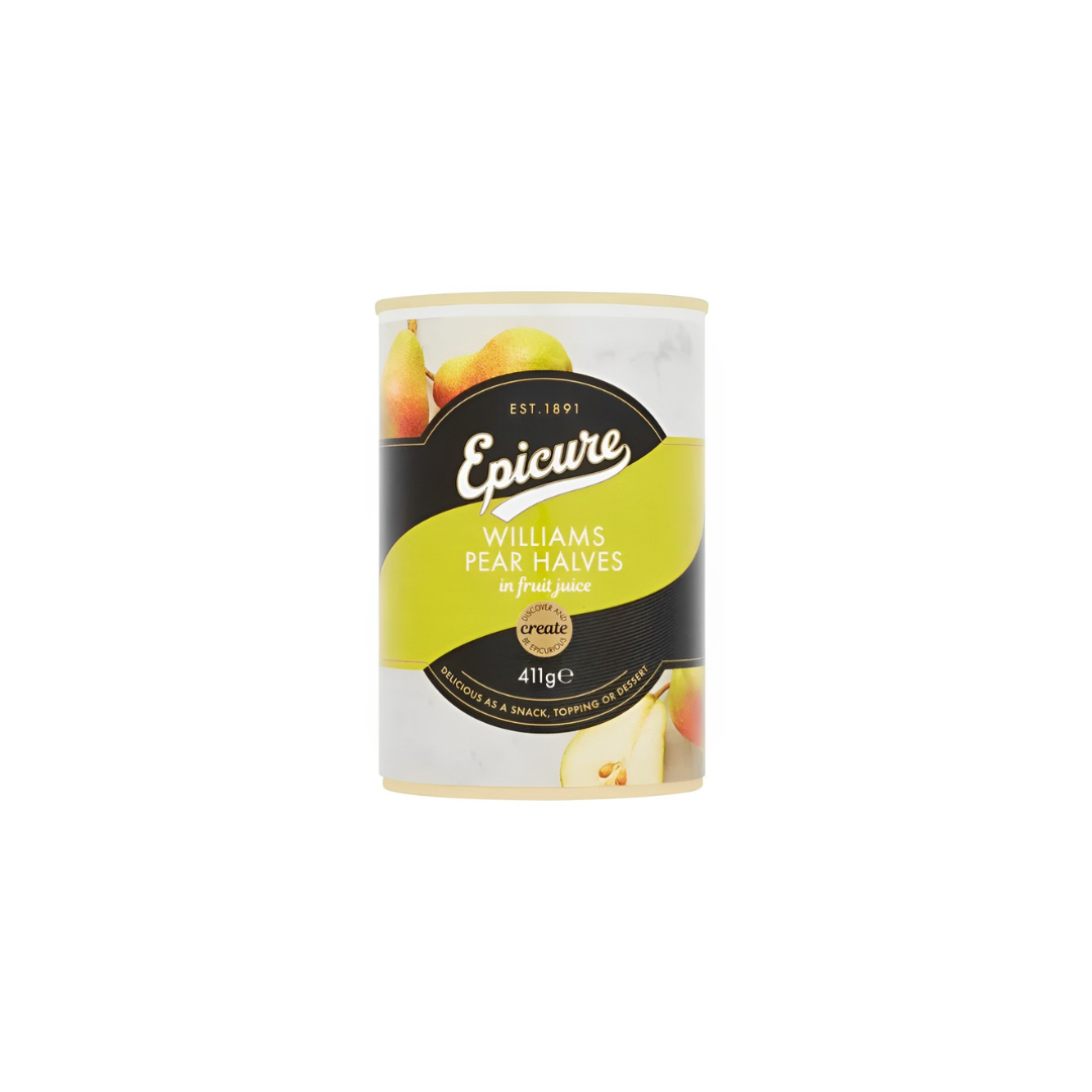 Epicure Williams Pear Halves In Fruit Juice 411g
