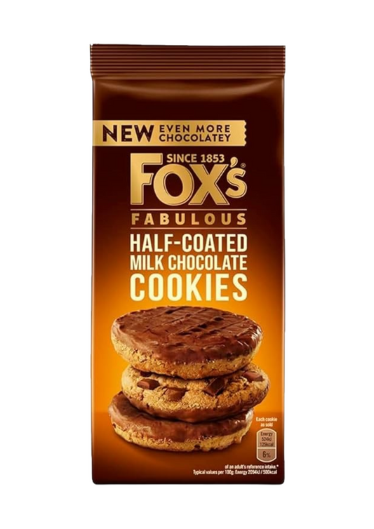 FOX'S Fabulous Half Coated Milk Chocolated Cookies Imported 175g