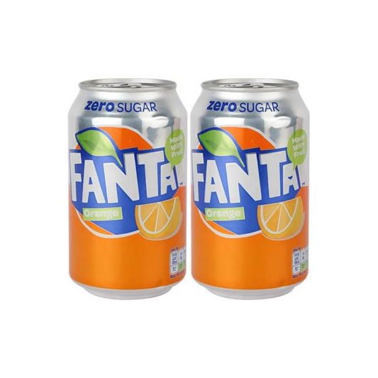 Fanta Zero Sugar Drink Imported 330ml (Pack of 2)