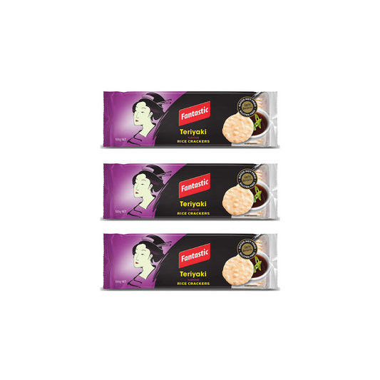 Fantastic Rice Crackers Teriyaki 100 g (Pack of 3)