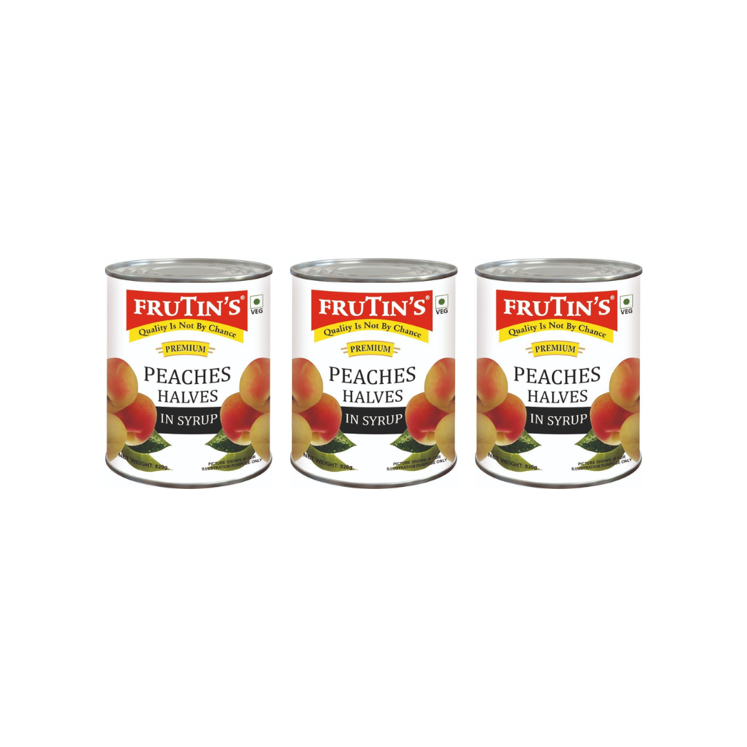 Frutin's Peach Halves in syrup 820g (Pack of 3)