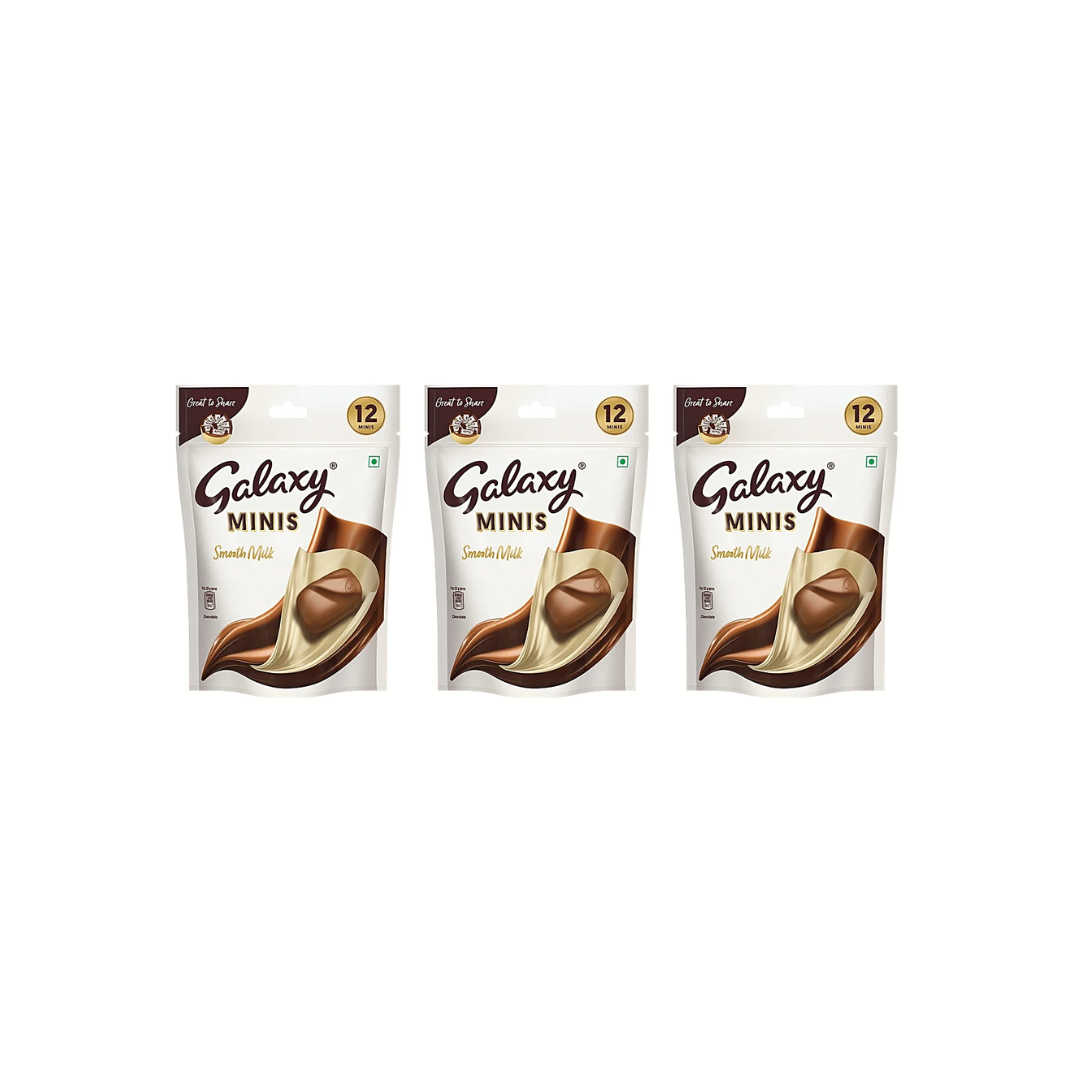 Galaxy Smooth Milk Minis Chocolate Pouch, 90 g (Pack of 3)