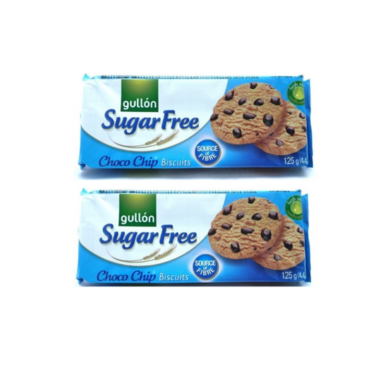 Gullon Sugar Free Chocolate Chip Cookies 125g (Pack of 2)