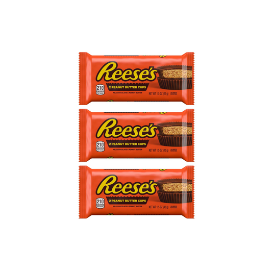 HERSHEY'S Reese's 2 Peanut Butter Cups Milk Chocolate 42g (Pack of 3)