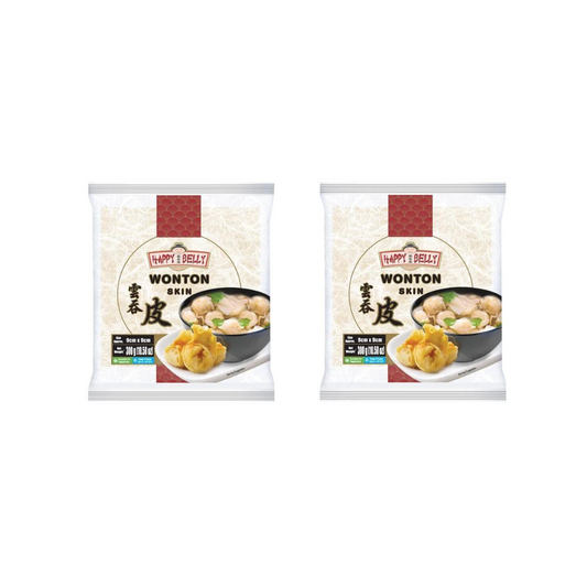 Happy Belly Wonton Skin Sheet, 300g (Pack of 2) 