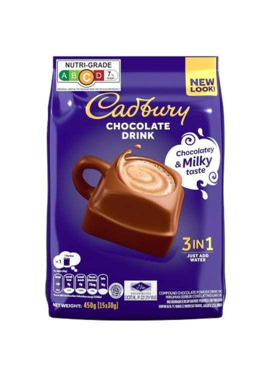 Cadbury 3 in 1 Hot Chocolate Drink Powder, 450g