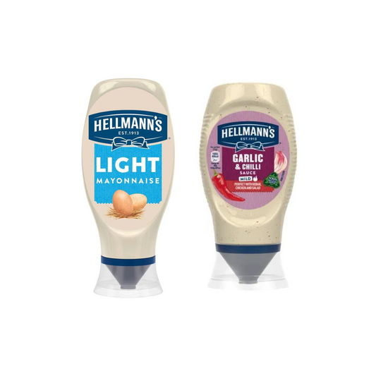 Hellmann's Light mayonnaise Squeeze 430ml + Hellmann's Garlic & Chilli Sauce, 250ml (Combo Pack)