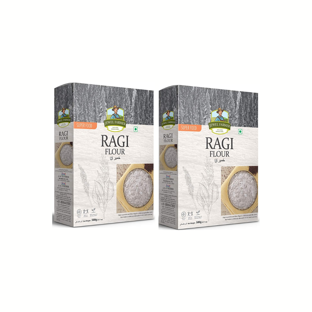 JEWEL FARMER Ragi Flour Finger Millet Marua 500g (Pack of 2)