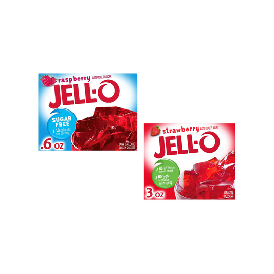 Jell-O Strawberry Sugar-Free Gelatin Mix 8.5g + Jell-O Black Cherry Sugar-Free Gelatin Mix 8.5g (Combo Pack)