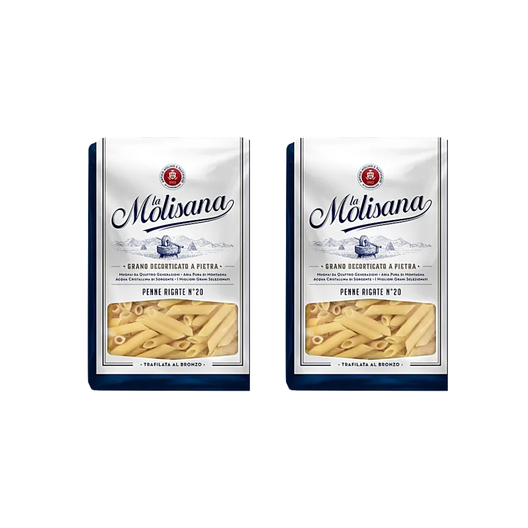 La Molisana Penne Rigate no 20 pasta 500g (Pack of 2)