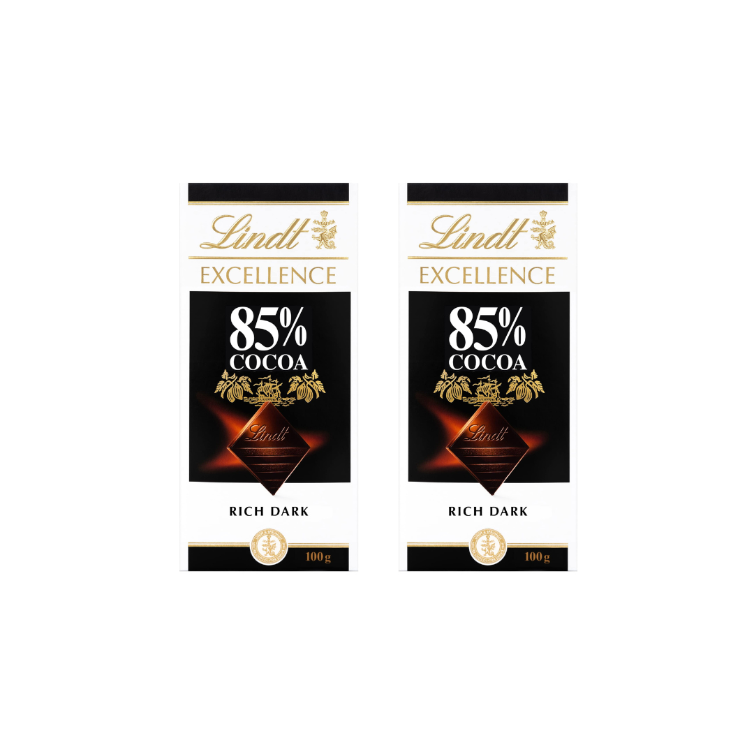 Lindt Excellence 85% Cocoa Dark Chocolate 200g (Pack of 2)