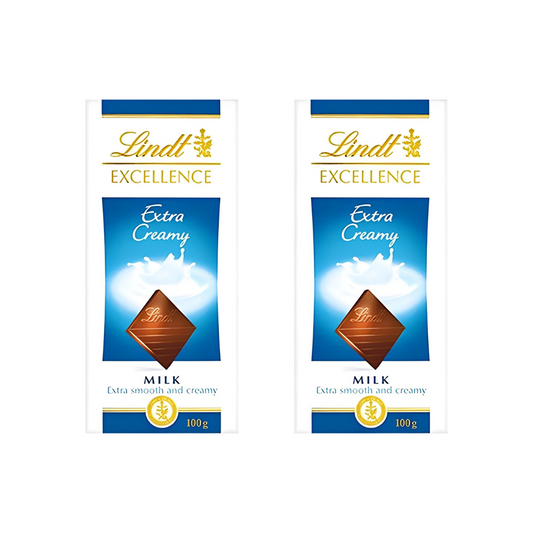 Lindt Excellence Extra Creamy Milk Chocolate 100g (Pack of 2)