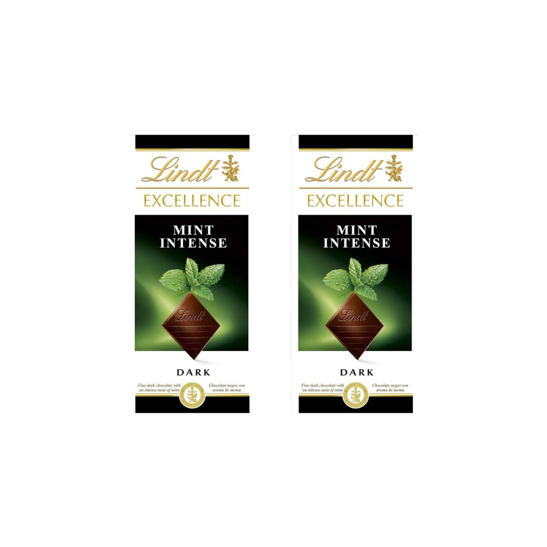 Lindt Excellence Imported Mint Intense Chocolate 100 g (Pack of 2)