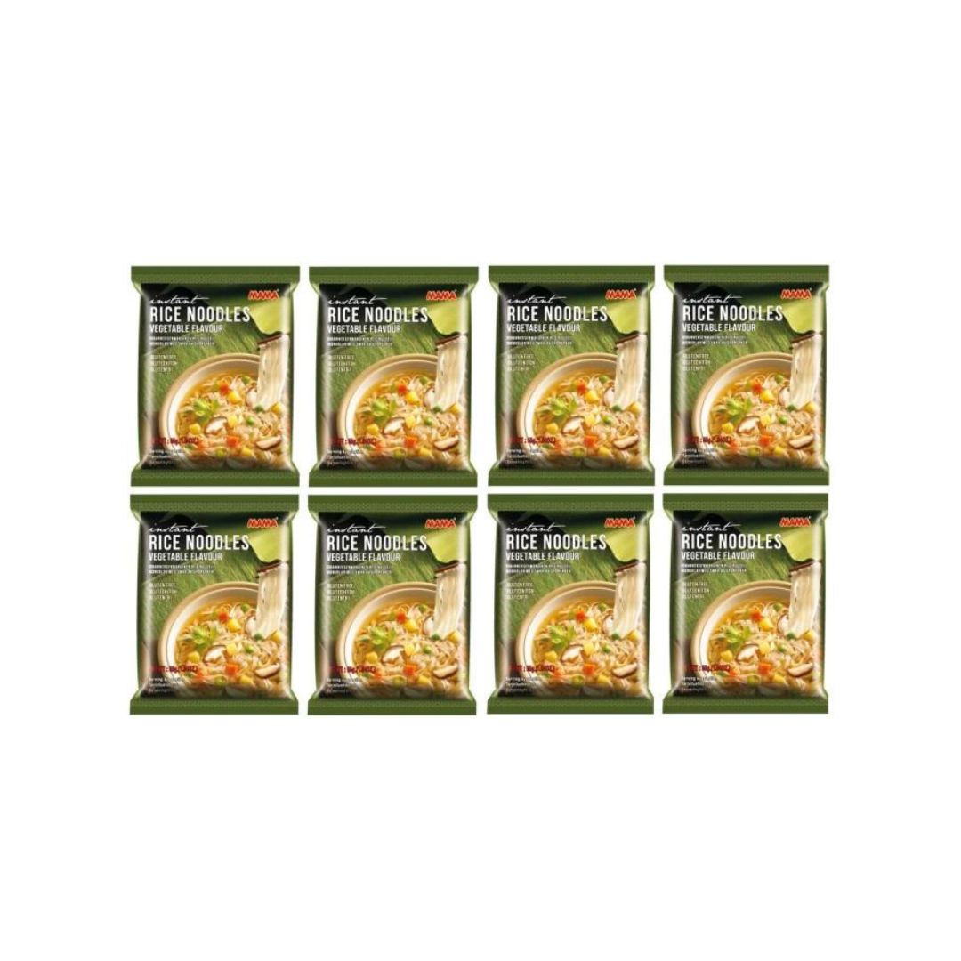 Mama Instant Rice Noodles - Vegetable Flavour, 55 g (Pack of 8)