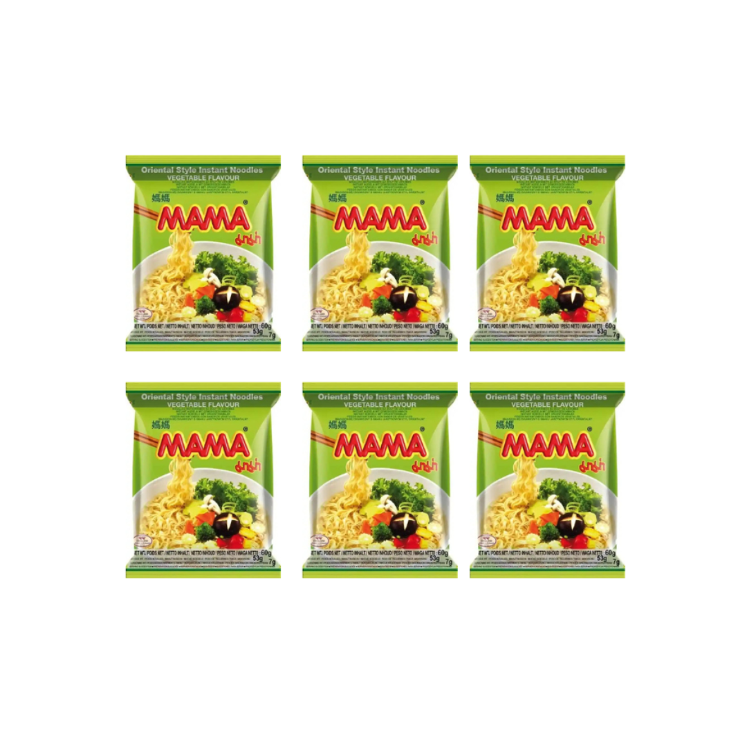 Mama Vegetable Instant Noodles 60g (Pack of 6)