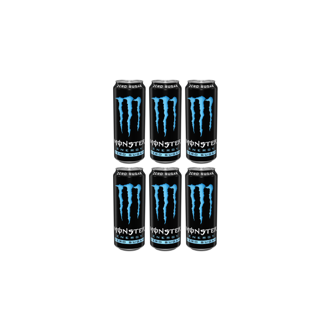 Monster Energy Zero Sugar Energy Drinks BLUE 500ml (Pack of 6) 