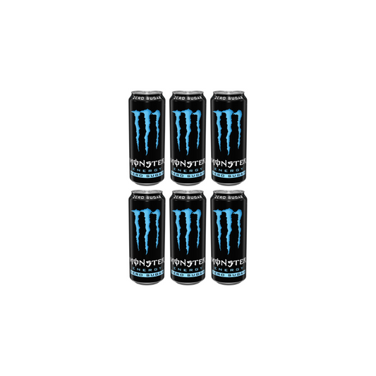 Monster Energy Zero Sugar Energy Drinks BLUE 500ml (Pack of 6) 