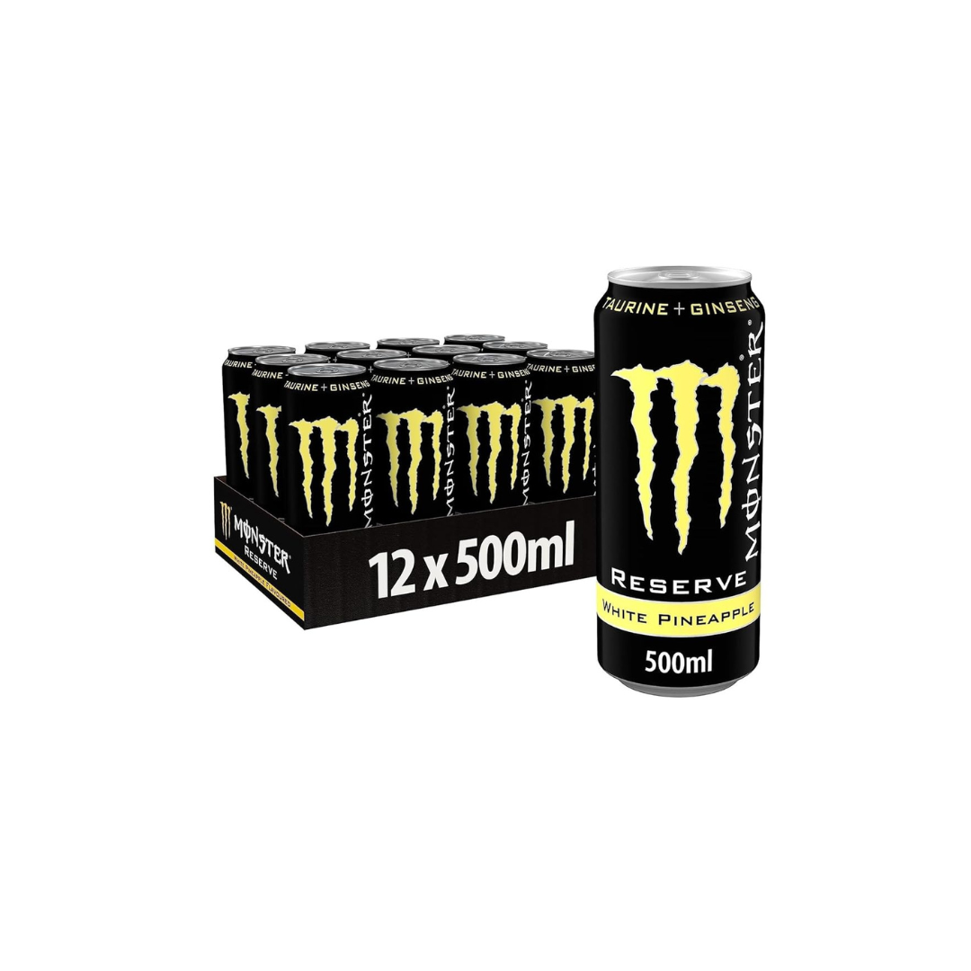 Monster Reserve White Pineapple Energy Drink 500ml (Pack of 12) 