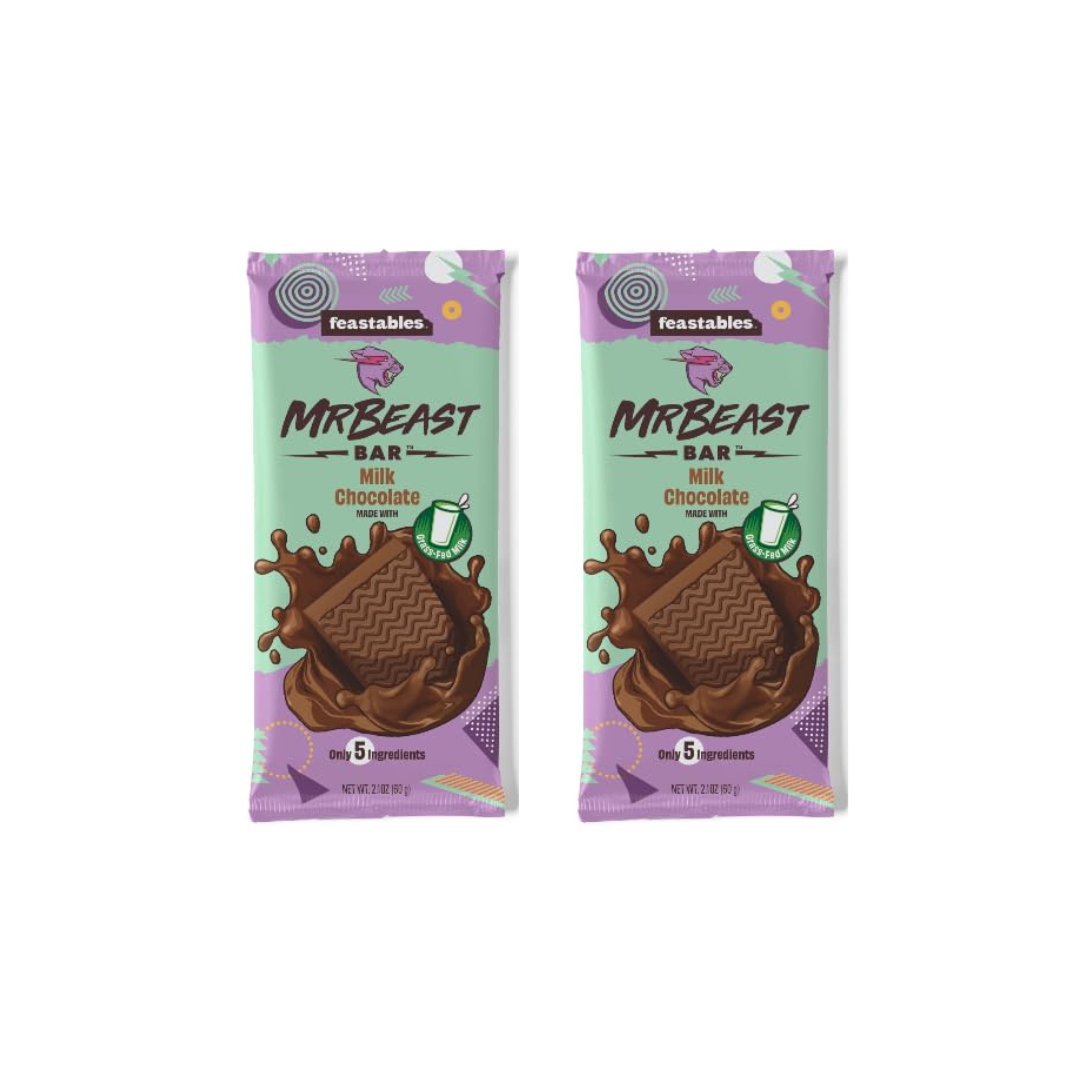 Mr. Beast Milk Chocolate With Milk Bar 60g (Pack Of 2)