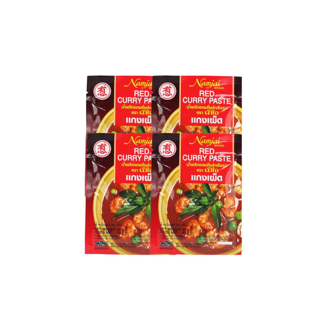 Namjai Red Curry Paste Packet 50g (Pack of 4)