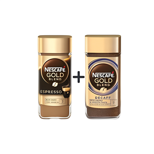 Nescafe Gold Blend Espresso Rich Crema Soluble Ground Coffee, 100g + Nescafe Gold Blend Decaff, Smooth Taste Rich Aroma Coffee, 100g (Combo Pack)