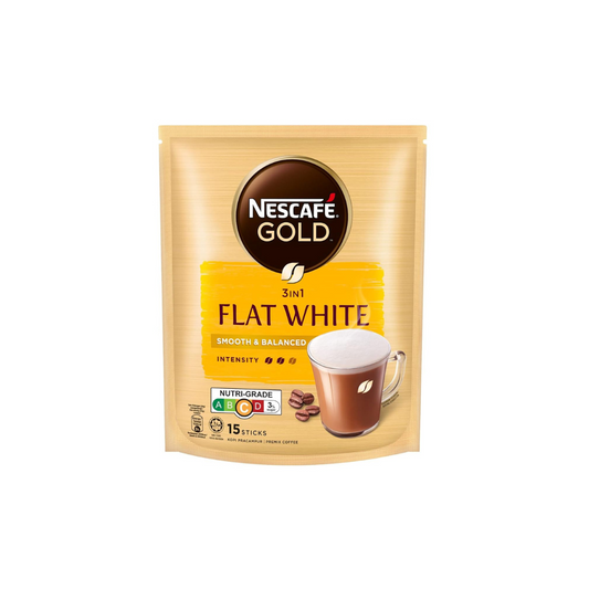 Nestle Nescafe Gold 3 in 1 Flat White Smooth & Balanced Intensity Instant Coffee, 360g