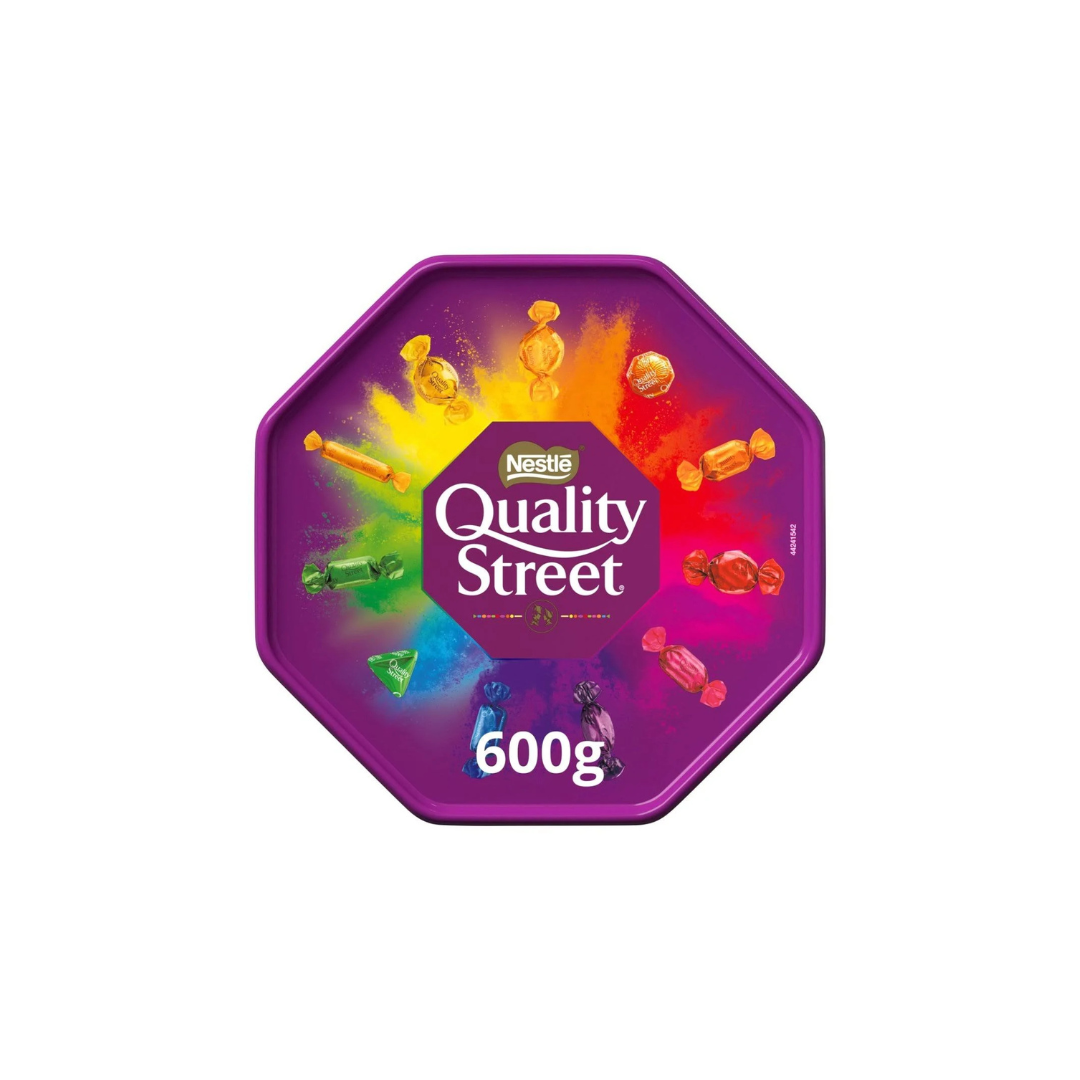 Nestle Quality Street Assorted Milk and Dark Chocolate Tub 600g