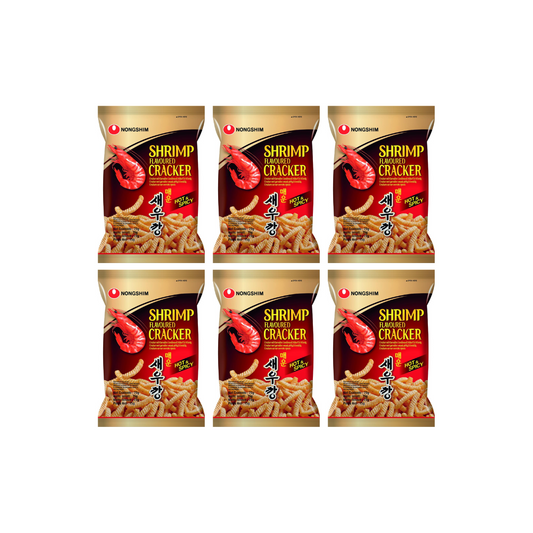 Nongshim Shrimp Flavoured Cracker Hot & Spicy 75g (Pack of 6)