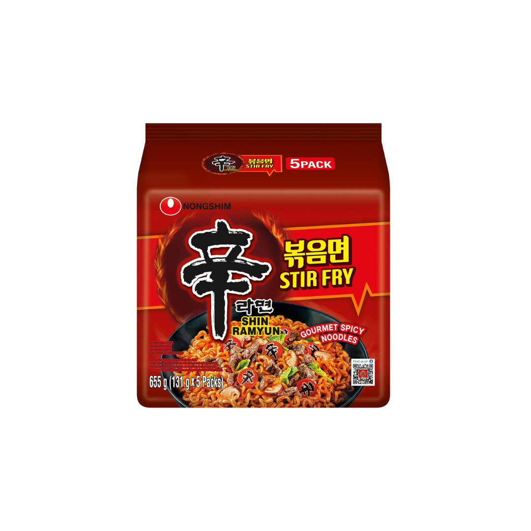 Nongshim Stir Fry Shin Ramyeon Instant Noodles 655g (5 Pack)