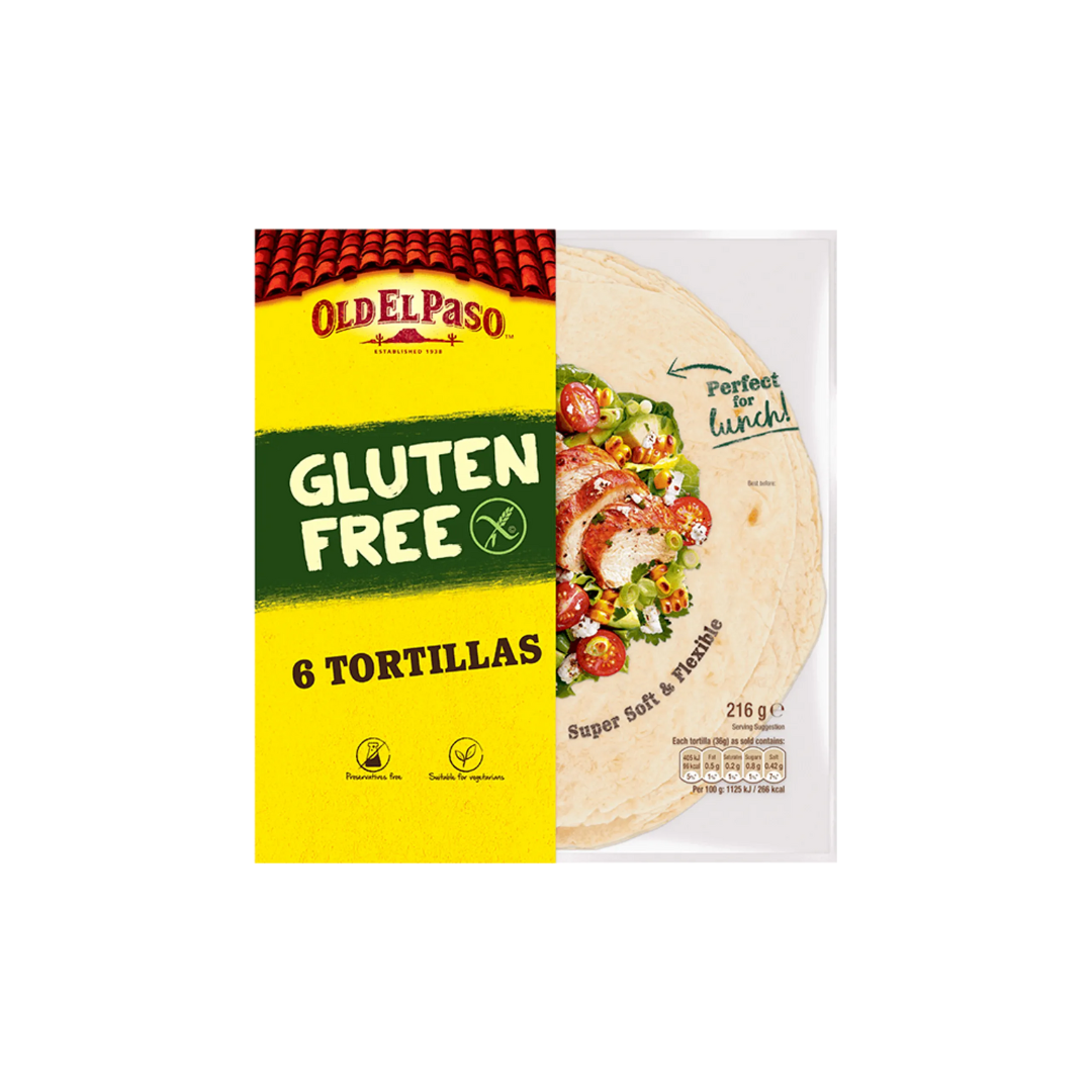 Old El Paso Gluten Free Regular Original Tortillas Imported 335g