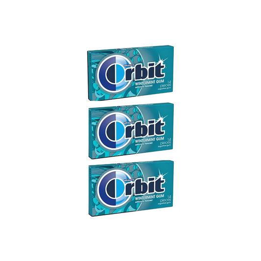 Orbit Winter mint Gum 14 Pieces 33g (Pack of 3)