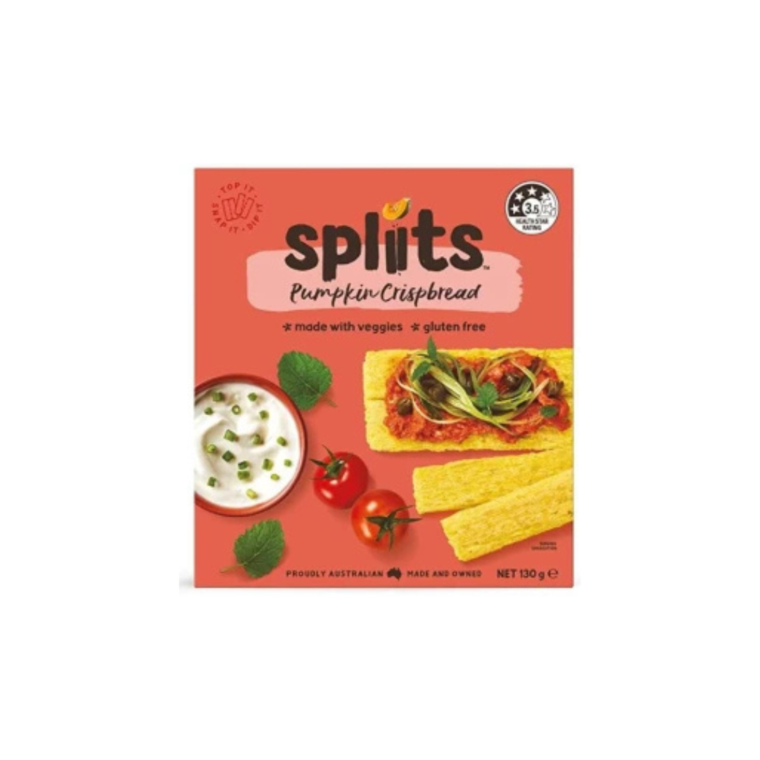 Orgran Spliits Pumpkin Crispbread Gluten Free Plain  (130 g)