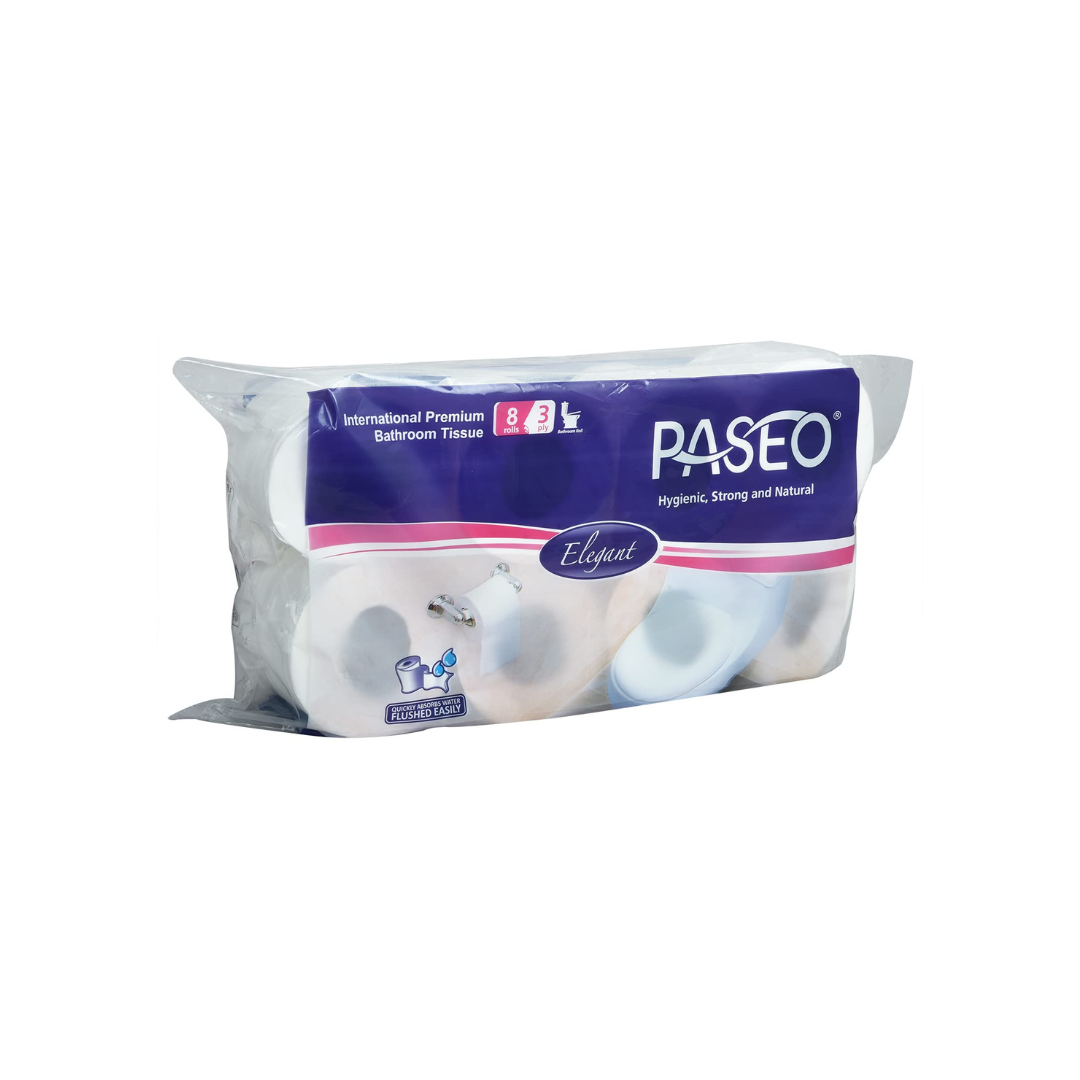 Paseo Tissues Toilet Roll 3 Ply - 300 Pulls (8 Rolls) (Imported)