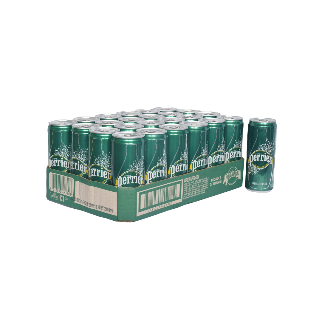 Perrier Sparkling Natural Mineral Water Cans, 330ml (pack of 24) 