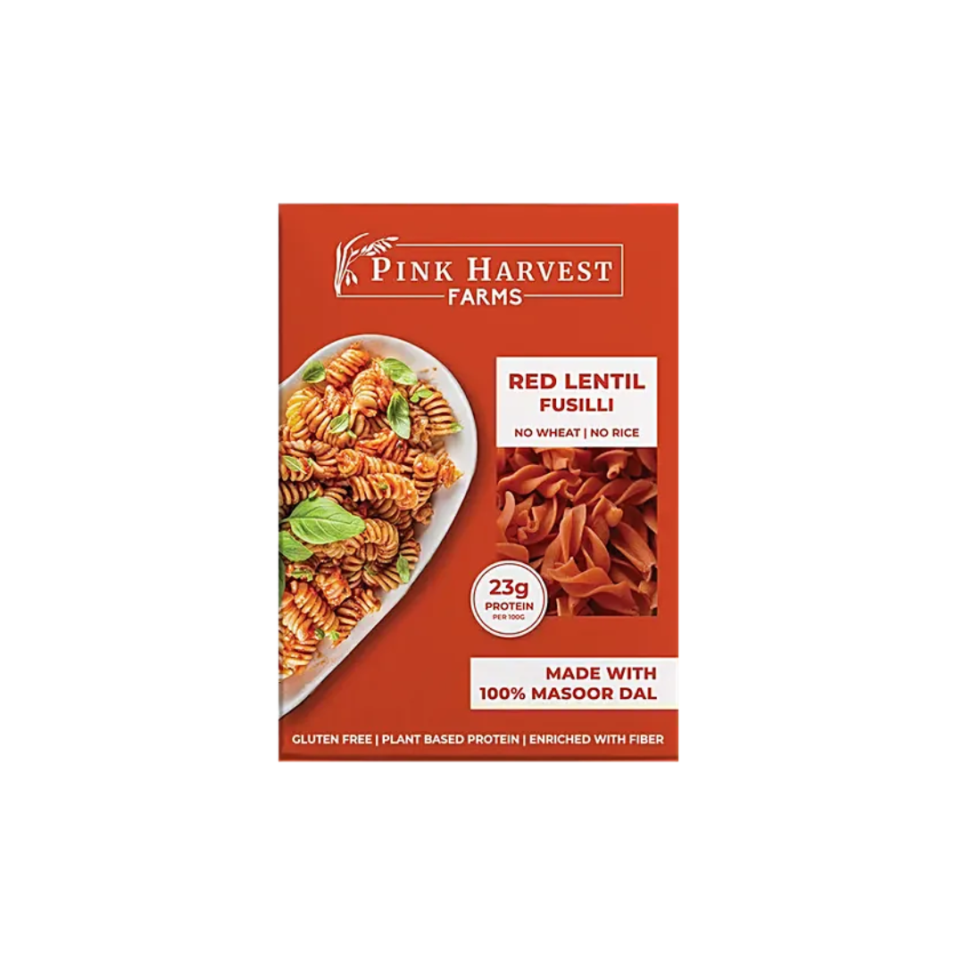 Pink Harvest Farms Red Lentil Fusilli Pasta, 200g